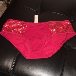 NWT Victoria Secret Red Sequin Panty.